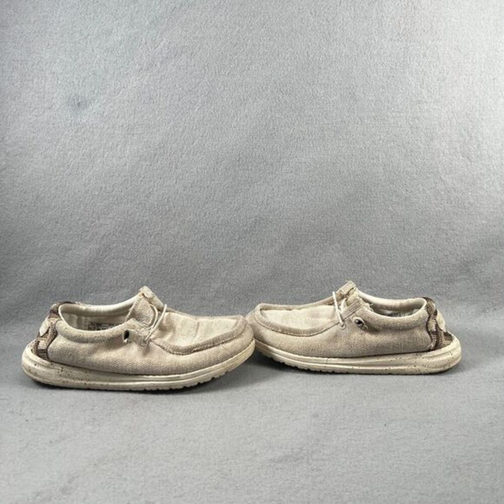 Hey Dude Shoes Womens Size 7 Beige Brown Gold Wally \ Loafer Slip‎ On Sparling